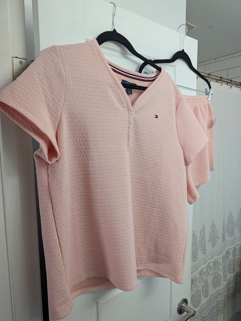 Tommy Hilfiger Light Pink Textured Lounge Set $64 USD
